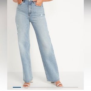 Old Navy Extra High-Waisted Ripped Wide-Leg Jeans for Women